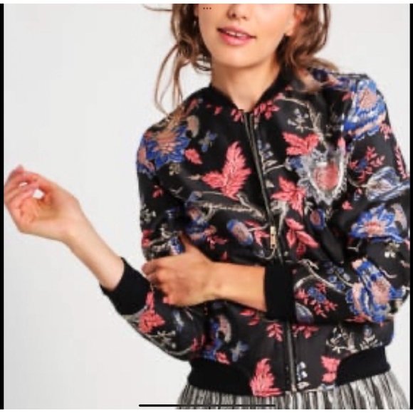 GUESS Hayal Printed Embroidered Bomber Jacket size 16 - Picture 5 of 15